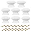 PATIKIL Manopole da 1-3/8 Pollici, 8 Pz Pomelli Rotondi per Cassetti e Cassettiere Maniglie Legno Pomelli per Cassetti Viti per Mobili da Cucina, Porta, Bianco