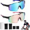KIMIGO Occhiali da Sole Sportivi Polarizzati,Occhiali da Ciclismo UV400,Polarizzati Occhiali Da Ciclismo,Occhiali Veloci,protezione UV400,per ciclismo,motociclismo,corsa,sci,alpinismo,pesca ecc(2Pcs)