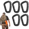 XOXVURI Set di 5 Moschettone in plastica, Moschettone nero, Set di moschettoni in plastica, Moschettone da esterno, Moschettone grande, Molle a D /5 pezzi moschettone grande moschettoni moschettone plastica