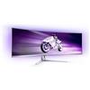 Philips Monitors Philips Evnia 49M2C8900L - Monitor da gioco curvo OLED DQHD da 49 pollici, 144 Hertz, 0,03 ms GtG, HDR400, Ambiglow, FreeSync Prem. Pro (5120x1440, HDMI 2.1, DisplayPort 1.4, USB-C, Hub USB) Bianco