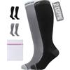 360 RELIEF Calze Compressione Graduata Uomo e Donna - Classe 1 Calzini Compressione per Corsa, Ciclismo, Sportive, Allenamento, Aereo, Viaggio - Gambaletti Compressione 15-20mmHg S/M Nero+Grigio