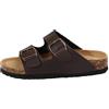 Mesing Ciabatte Sandali Donna Estive con Plantare in Sughero Comodi Slide Ortopedici Doppia Fibbia Pelle Scamosciata Antiscivolo Pantofole XZ480-Brown-EU36
