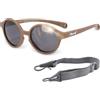 Maesy - Occhiali da sole per bambini Noah - 0-2 anni - Flessibili - Cinturino elastico e regolabile - Protezione polarizzata UV400 - bambini e bambine - ovale (Marrone taupe)