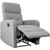 GARDENIA Daniela Poltrona Reclinabile, Acciaio, Grigio, 90 x 64 x H 103,5 CM