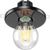 ledscom.de Plafoniera da incasso in porcellana TELA, nera, incl. lampada E27, classe di efficienza energetica A (bianco caldo, 4W, 848lm)
