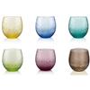 IVV Set 6 Bicchieri Acqua Vino Trasparente Multicolore Vetro 25 cl