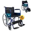 Mobiclinic®, Sedia a rotelle pieghevole, Alcázar, Freno manuale, Poggiapiedi fissi e braccioli pieghevoli, Marchio europeo, Carrozzina, Seduta 46 cm, Colore blu/nero