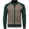 Generic Cardigan da uomo Maglioni Capispalla Maglione spesso Zip Stand Collare Giacca in lana lavorata a maglia Cardigan Unisex Fatto a mano Caldo Chunky Maglieria Outwear Top, Verde, L