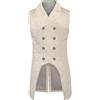 Duohropke Gilet da uomo gotico steampunk medievale doppio petto broccato frack VTG tailcoat per Halloween Party Costume, 01 bianco, XL