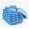 Generico Susanna Home Set 4 Lavette 30x30 in Spugna di Cotone - Asciugamani Ospiti per Bagno, Skincare, Neonato - Confezionate in Cestino in Corda Intrecciata - Blu