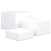 DIGIELE Alzate per Buffet Bianco, 3pcs Rialzi per Buffet, Vassoio da Portata Scatole Espositive in Acrilico, Supporto Dessert a Forma di Cubo per Cupcake, Brunch, Dessert, Collezionabili e Gioielli