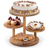 HURZMORO Supporto rotondo a 4 piani per 50 cupcake, Alzatina in legno con decorazione a gradini, vassoi a gradini, decorazione per vassoi in fattoria, per compleanno, laurea