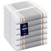 COTTONIVA Strofinaccio Cucina Cotone Confezione da 6 - Strofinacci Asciugapiatti Assorbenti resistente -Lavabili in Lavatrice Tovaglioli da Cucina 40 x 66 cm colore - Grigio