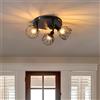 YOOCHUENG Faretti da Soffitto Orientabili,Binario con Faretti 350°,Lampada da Parete Industriale,Luci da Soffitto per 3 Lampadine E14,Lampadario per Cucina,Bagno,Corridoio(Lampadina Non Inclusa)