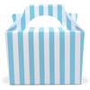 Lotus - Confezione da 20 scatole per bambini con design a righe maculate, per portare cibo, pasti, picnic, per compleanno, bomboniere, baby shower, dolcetto o scherzetto di Halloween (blu chiaro)