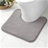 MIULEE Tappeto da Bagno Antiscivolo in Microfibra - Morbido, Assorbente, Lavabile - Forma a U per WC, 50x50 cm, Grigio