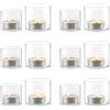 NUPTIO Portacandele Vetro: 12 Pack Mini Portacandele Titolari per Le Candele Galleggianti Cristallo Luci Del Tè Matrimonio All'aperto Galleggianti Cerimonia Festa Doccia Nuziale 4cm E 5cm H