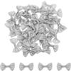 QUARKZMAN 50pz Papillon Grigi Chiaro 1.5 x 1 Mini Fiocco per Creare Piccoli Fiocchi in Raso Sfusi per Cucito Fai da Te, Scrapbooking, Regali di Nozze, Decorazioni per La Casa