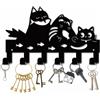 CREATCABIN Portachiavi con Gatti Pesce Appendichiavi da Parete Appendiabiti in Metallo con 6 Gancio Ganci per Montaggio A Parete in Ferro Decorativo per Ingresso Corridoio Porta D'Ingresso 27x16cm