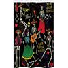 ABAKUHAUS Scheletro Tenda da Doccia Stalla Dia de Los Muertos Fiesta, Set per Il Bagno in Tessuto con Ganci, 120 cm x 180 cm, Rosso Nero