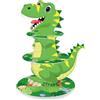 Fuwraixis Alzata per torta a 3 piani con dinosauro, Vassoio per torta T. rex, Decorazioni per cupcake giurassici, Decorazione per feste di compleanno, Forniture per feste per bambini