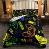 Loussiesd Giochi per bambini Piumino per bambini Camera da letto Regalo Gamepad Set di biancheria da letto Moderno Gamer Videogioco Consolle Gamer Set Trapunta Novità Pulsanti d'azione Decor Trapunta Set M