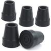 JRSHIRLEYLTD 5 Pezzi Tamponi in gomma 19 mm,Puntale Stampelle Antiscivolo, Gommini Punta Canna Kit,Nero Punta Ricambio Antiscivolo Punta,Universali Tastoncini Trekking,per Bastoni Passeggio