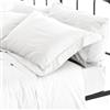 Catherine Lansfield Sateen White - Set lenzuolo sopra + 2 federe + lenzuolo con angoli 240 x 280 + 50 x 85 (2)+160 x 200