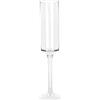 DRW Vaso da pavimento con piede in vetro trasparente 12,5 x 13,5 x 61 cm