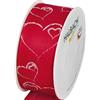 Halbach Seidenbänder Nastro regalo cuori, larghezza 40 mm, lunghezza 16 m, nastro stampato con motivo a cuore in effetto cotone, decorazione perfetta per matrimonio o San Valentino, colore: