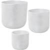 DRW Set di 3 vasi circolari in Ceramica Bianca, 30 x 28 cm, 25 x 24 cm e 20 x 19 cm, Multicolore, estandar