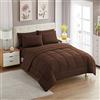 Sweet Home Collection Set trapunta e lenzuola, tinta unita, poliestere, marrone, completo