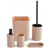 TODAY Set di 5 accessori in plastica per il bagno rosa