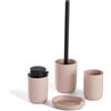 TODAY Set 4 Access, SDB, bicchiere, dispenser sapone, scopino per WC Pink, 12,7 x 7,3 cm