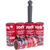 York Rullo Levapelucchi Adesivo con 4 Ricariche | Set con rullo adesivo per abiti, ideale per rimuovere peli di animali, polvere e capelli grazie ai fogli facili da staccare