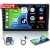 Podofo Autoradio per FIAT Panda 2003-2012 con 6,2 Schermo Autoradio Wireless CarPlay con Navigazione GPS, WiFi, Radio RDS/FM, SWC + Telecamera Posteriore