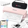 Phomemo M834 Stampante Portatile A4, Stampante Termica Portatile, Connessione Bluetooth e USB, Supporta Carta Termica A4, Con Custodia per il Trasporto e 4 Rotoli di Carta Termica, Rosa