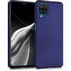 kwmobile Custodia Compatibile con Samsung Galaxy A12 Cover - Back Case Morbida - Protezione in Silicone TPU Effetto Metallizzato blu metallizzato