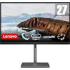 Lenovo L27m-30 Monitor Gaming - Display 27 FullHD (1920x1080, IPS, 4 ms, 75Hz, Input HDMI+VGA+USB tipo C, Cavo USB-C a USB-C, FreeSync) Regolabile in inclinazione/altezza/rotazione/pivot - Black
