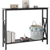 YMYNY Tavolo Consolle, Consolle Ingresso, Struttura Stabile in Acciaio, La piastra può essere regolata verso l'alto e verso il basso, per Soggiorno, Corridoio, 101×25×80.5CM Nero HST007B