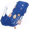 Eterspr Rete da pesca decorativa, rete da pesca decorativa nautica, conchiglie di rete da pesca, decorazione per ristorante, decorazione della casa, bar a tema (1 x 2 m blu)