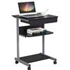 Yaheetech Scrivania per Computer Scrivania ad Angolo Angolare Tavolo da Lavoro Mobile Porta pc da Ufficio con Tastiera Scorrevole Ruote Postazioni da Lavoro 56 x 51 x 79 cm