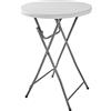 TecTake Tavolo alto da bar bistrot rotondo pieghevole | portata: 180 kg | largh. x prof. x h: ca. 80x80x110cm (1x Tavolo | No. 402758)