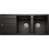 Blanco PRONTA CONSEGNA - SPEDIZIONE IMMEDIATA Lavello 2 Vasche con Gocciolatoio Reversibile Sopratop 116 x 50 cm Silgranit Nero LEGRA 8 S BLANCO 1526088 526088