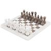RADICALn 15 Pollici Grande Set di Scacchi Completo Fatto a Mano in Marmo Bianco e Grigio Oceanico per Adulti Set di Scacchi da Torneo in Stile Regalo Staunton e Ambassador