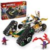 LEGO NINJAGO Cingolato del Team Ninja, Veicolo Giocattolo 4 in 1 con 2 Moto, Aliante e Macchina Fuoristrada da Costruire, Giochi d'Avventura per Bambini e Bambine da 9 Anni con 6 Minifigure 71820