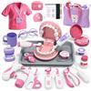 Lehoo Castle Valigetta Dottore Bambini, Kit Dentista per Giochi, Valigetta Dottoressa Bambina, Montessori per Bimbi di 3+ Anni, Ragazzi Dai 3+ Anni in Su(Rosa)