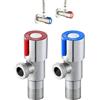 BNOYONERAS 2 Pezzi Valvola a Triangolo, Valvole Angolari In Acciaio Inox, Valvola Ad Angolo Del Rubinetto, Interruttore Rubinetto, Calda e Fredda, per Bagno, Cucina, Lavandino (Blu, Rosso)
