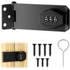 UNINGYI Chiavistello per porta con serratura da 4 pollici, serratura a combinazione, serratura scorrevole, serratura per porta, armadietto, in metallo, colore nero, per porte piccole, armadi, porta del