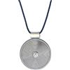 ASTER ALHELÍ Collana Donna con Ciondolo a Spirale Grande Argentato - Collana Lunga Regolabile con Cordoncino in Camoscio Nero Stile Boho e Simbolico - Gioiello Artigianale Idea Regalo (Argento)